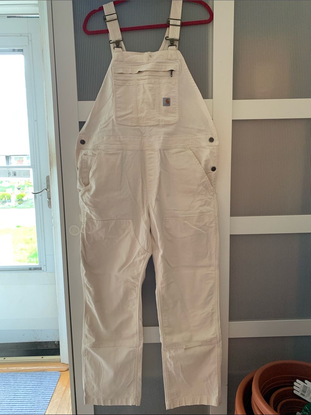 Carhartt Cream White Canvas Bib Overalls